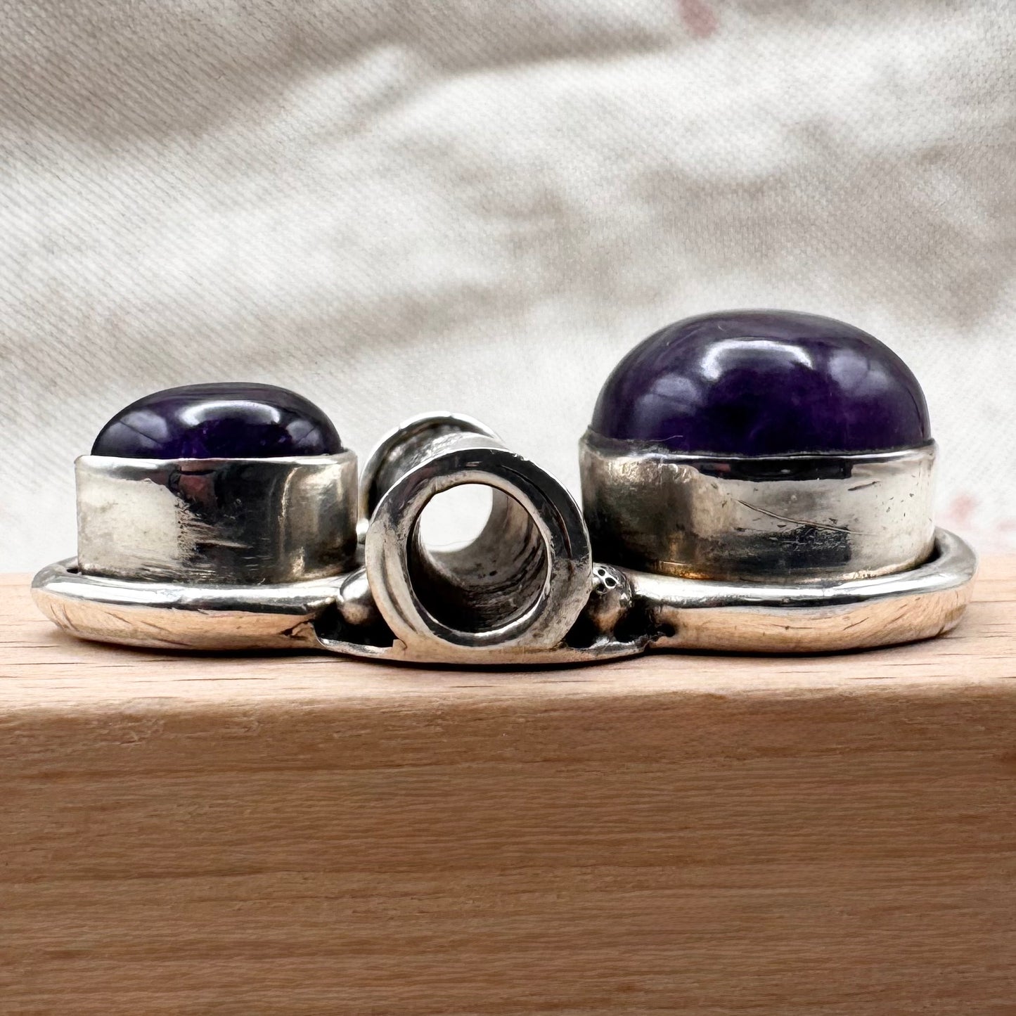 Amethyst double cabochon pendant