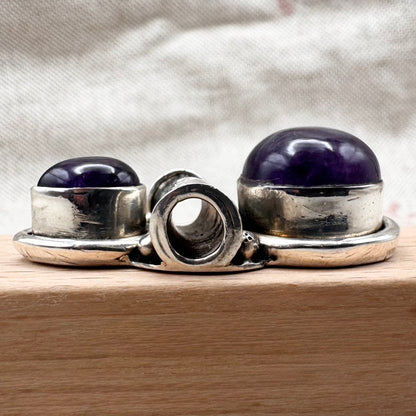 Amethyst double cabochon pendant