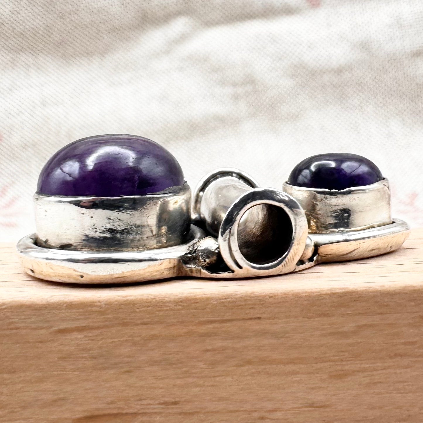 Amethyst double cabochon pendant