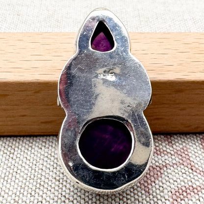 Amethyst double cabochon pendant