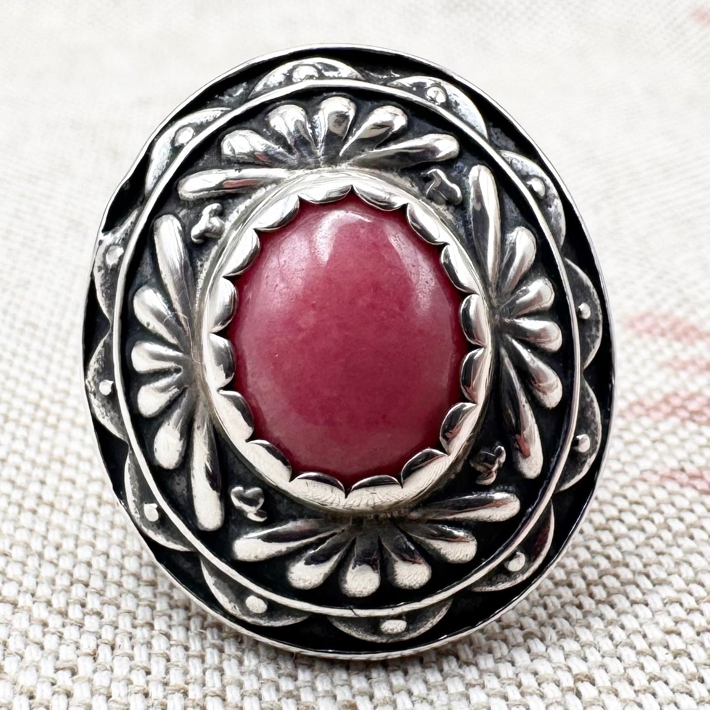 Carolyn Pollack Southwestern rhodonite ring, hallmarked Birmingham 2012, size N (US 6.5)