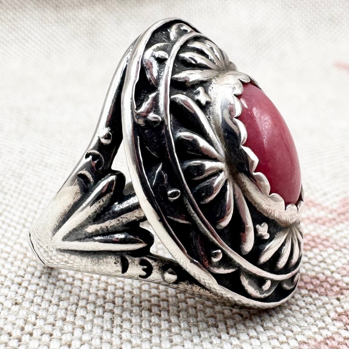 Carolyn Pollack Southwestern rhodonite ring, hallmarked Birmingham 2012, size N (US 6.5)