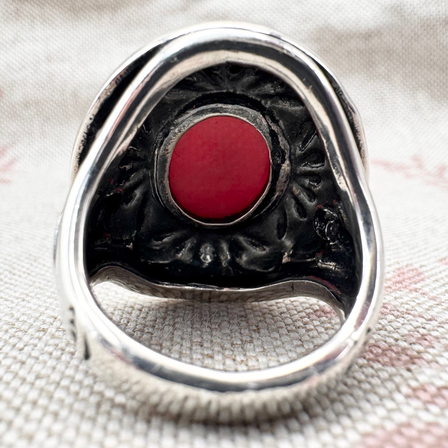 Carolyn Pollack Southwestern rhodonite ring, hallmarked Birmingham 2012, size N (US 6.5)