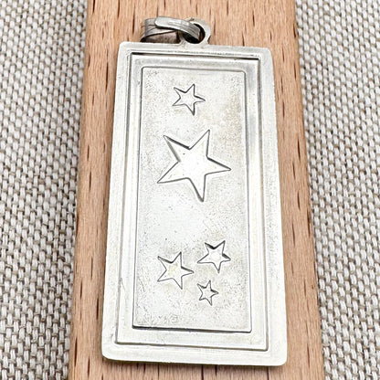 Vintage Mucha-style Virgo zodiac pendant, hallmarked Birmingham 1979