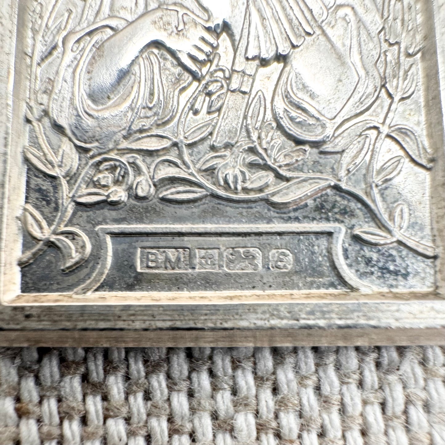 Vintage Mucha-style Virgo zodiac pendant, hallmarked Birmingham 1979