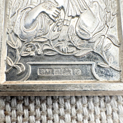 Vintage Mucha-style Virgo zodiac pendant, hallmarked Birmingham 1979