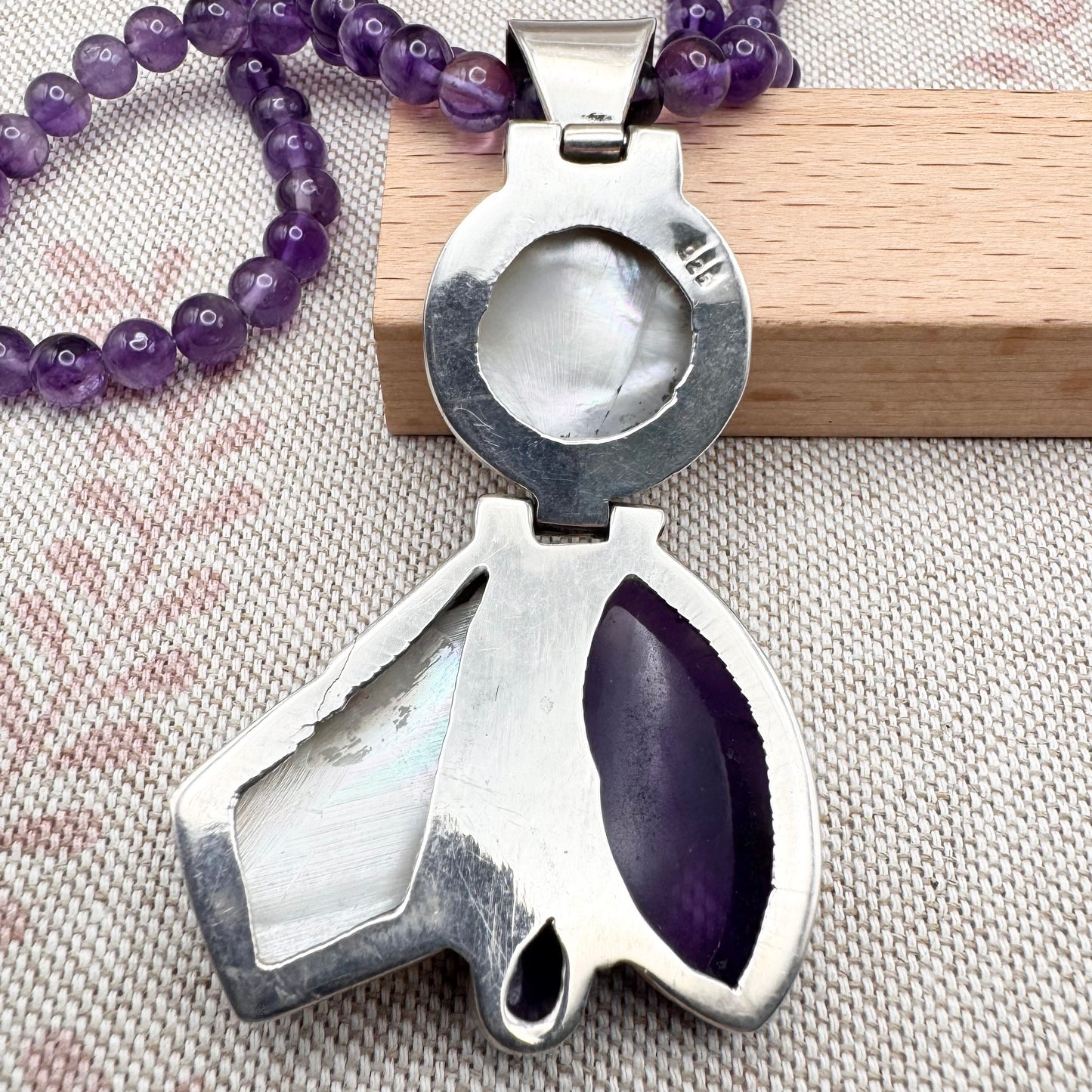 Amethyst and mother of pearl necklace