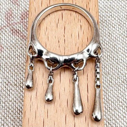 Lucy Quartermaine cloud & raindrop ring, size P (US 7.5)