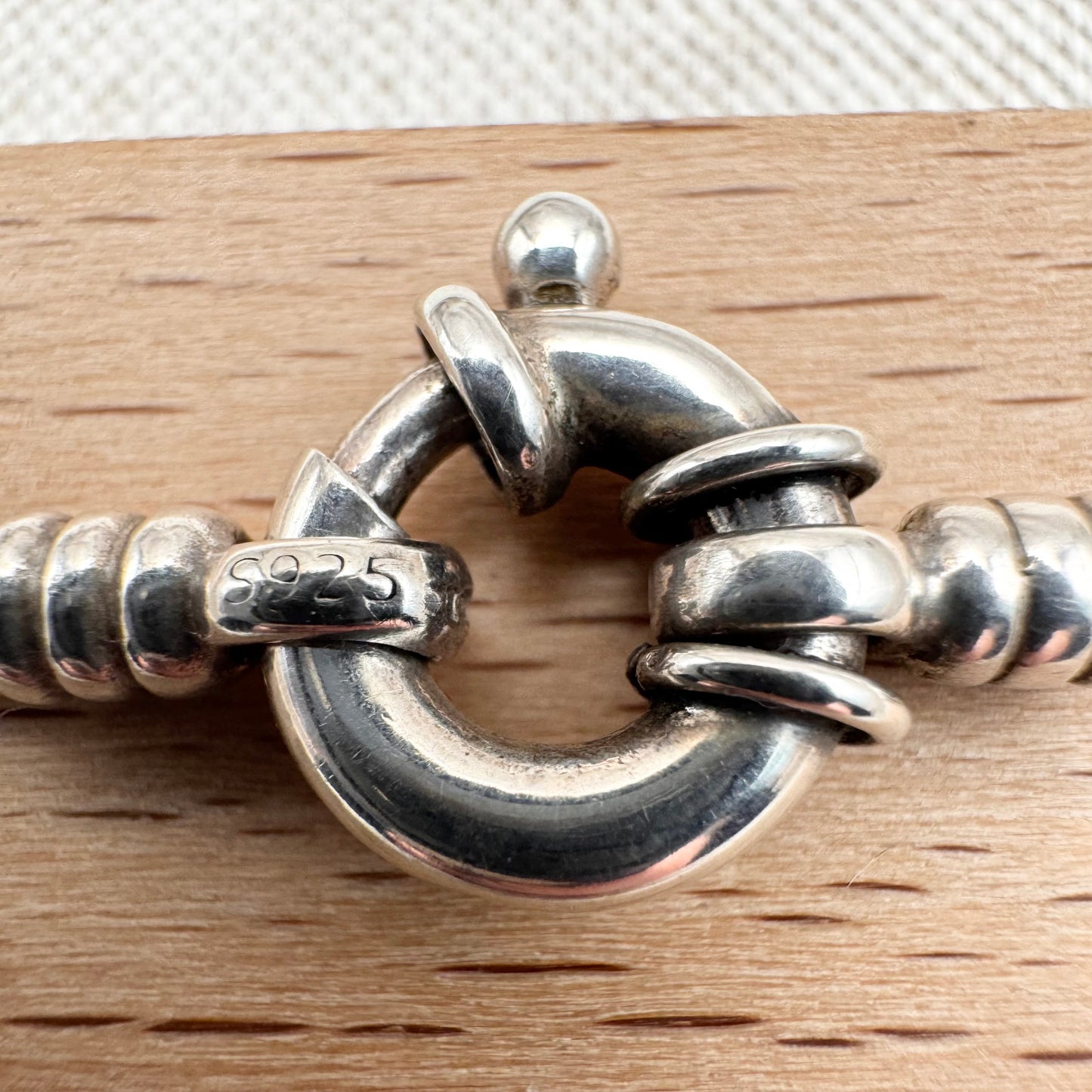 Vintage Links of London belcher chain with large bolt ring clasp, 16", hallmarked London