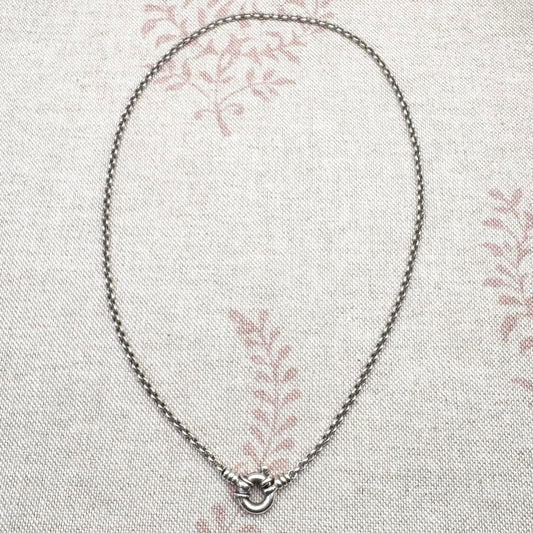 Vintage Links of London belcher chain with large bolt ring clasp, 16", hallmarked London