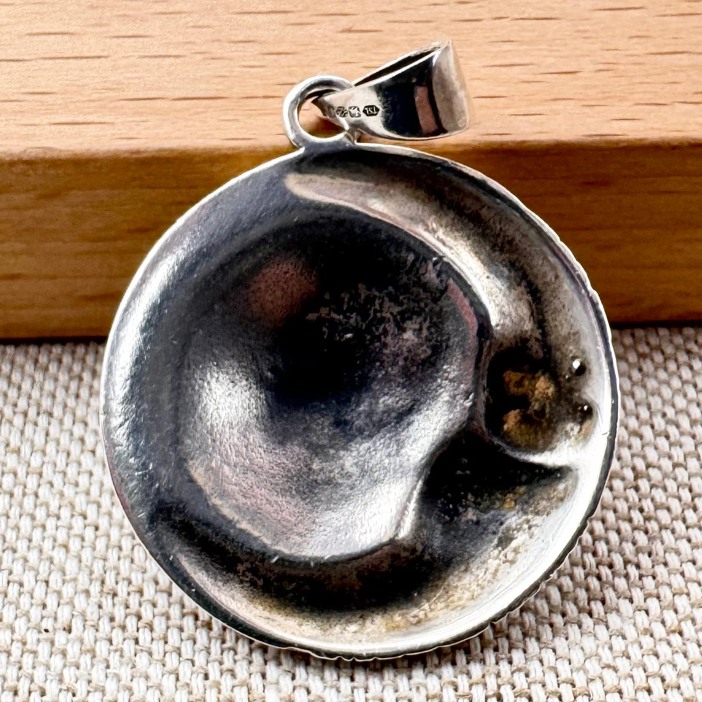 The Thimble Society London celestial sun and moon pendant, hallmarked London 2019