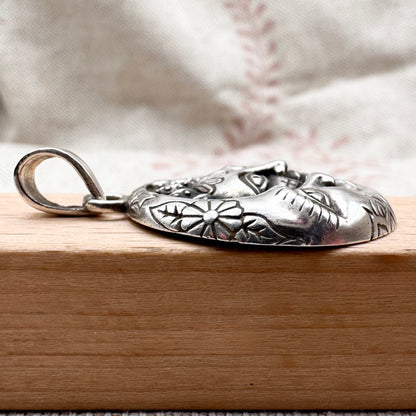 The Thimble Society London celestial sun and moon pendant, hallmarked London 2019