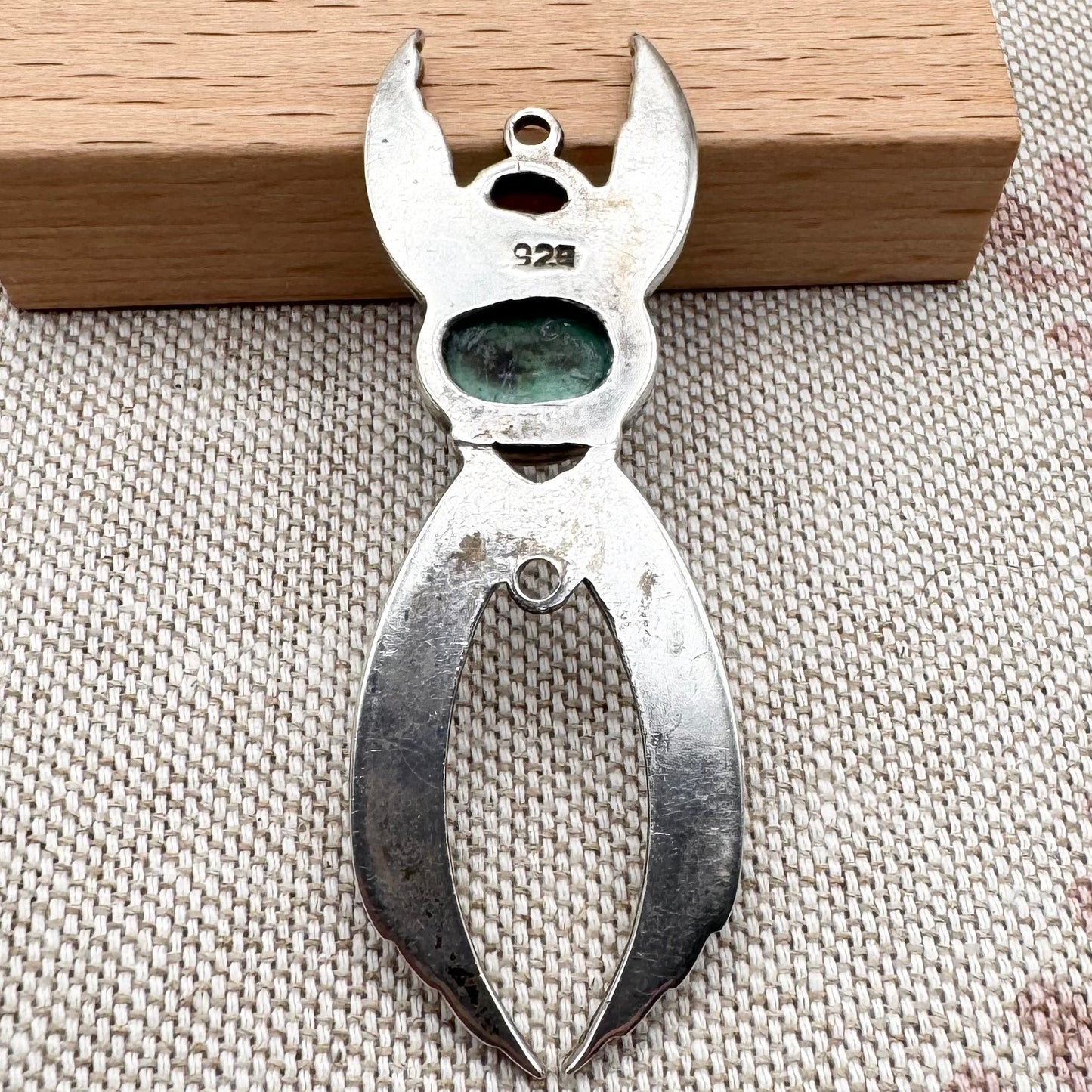 Vintage silver, turquoise and carnelian pendant