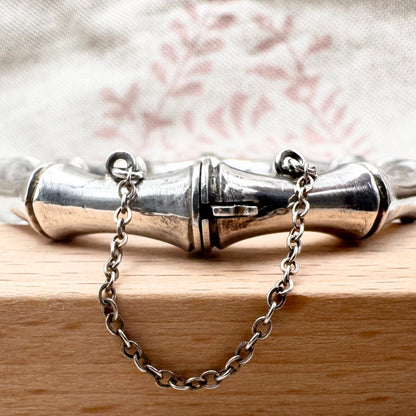 Vintage silver bamboo hinged bangle, hallmarked Chester 1946