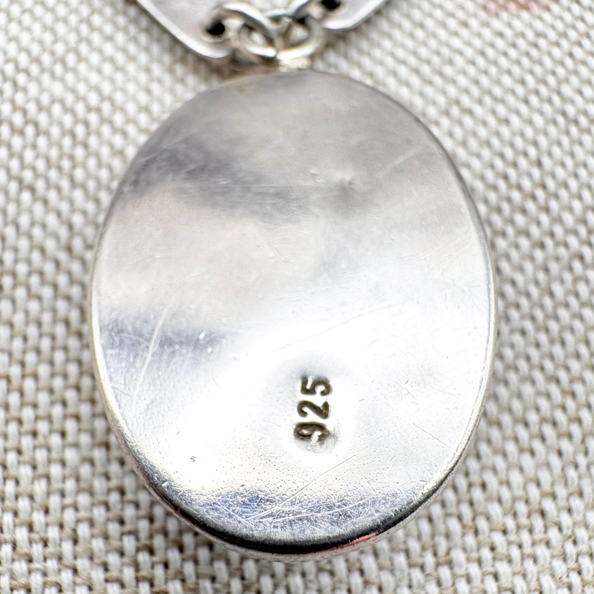 Vintage silver & black onyx necklace, Birmingham import hallmarks