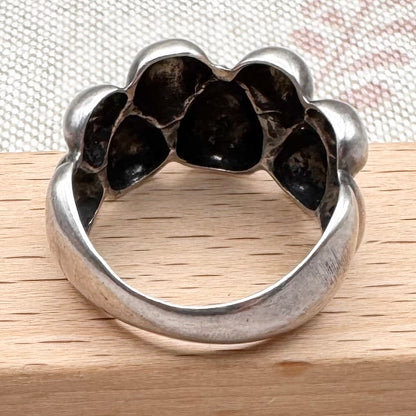 Silver sculptural teardrop ring, size P.5 (US 8)