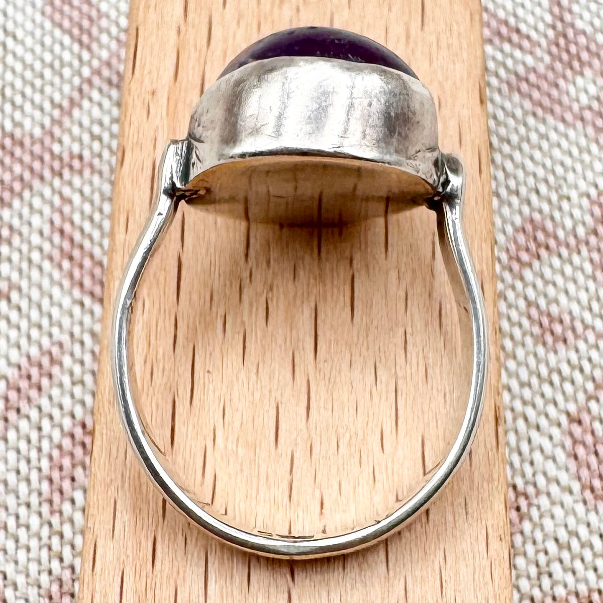 Silver and amethyst ring, size Q (US 8)