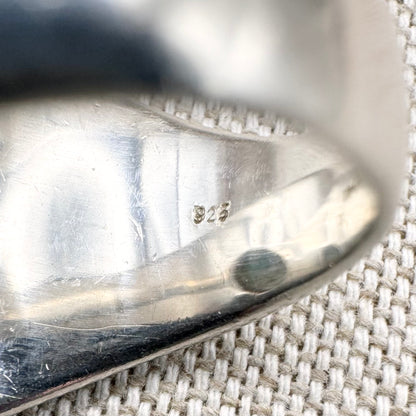 Silver and larimar statement ring, size P (US 7.5), hallmarked Birmingham 2010