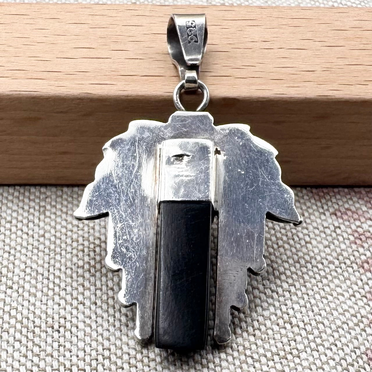 Onyx and lapis lazuli Egyptian Revival style pendant