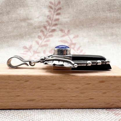 Onyx and lapis lazuli Egyptian Revival style pendant