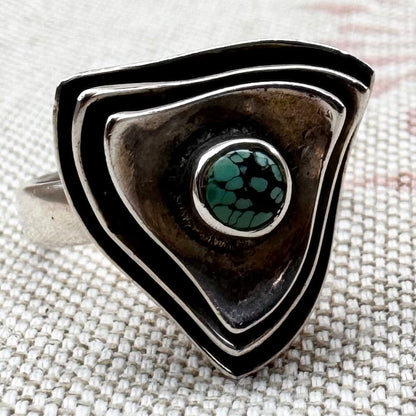 Vintage silver turquoise ring, size N/6.5