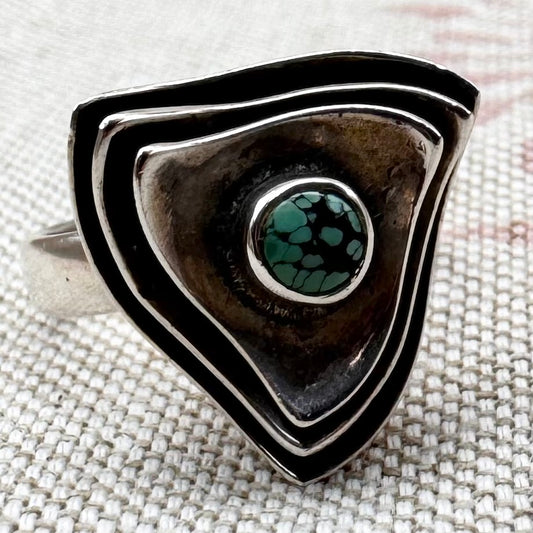 Vintage silver turquoise ring, size N/6.5