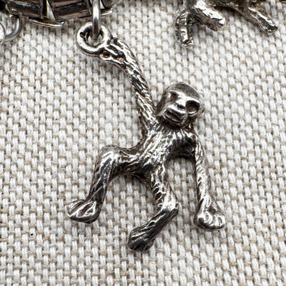 Vintage silver charm bracelet