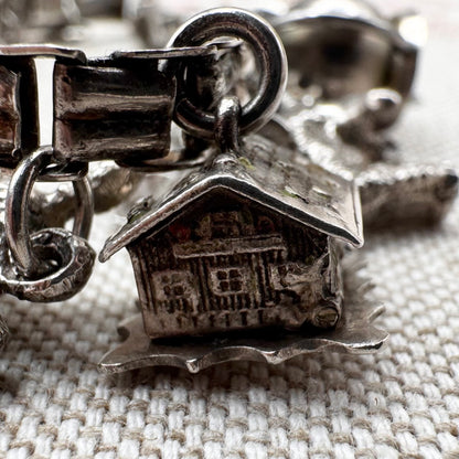 Vintage silver charm bracelet