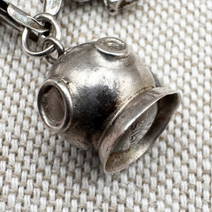 Vintage silver charm bracelet