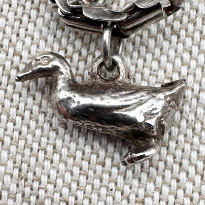 Vintage silver charm bracelet