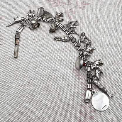 Vintage silver charm bracelet