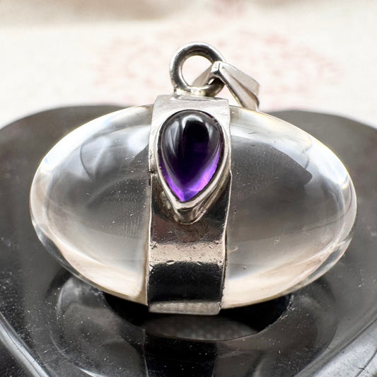 Quartz and amethyst pendant