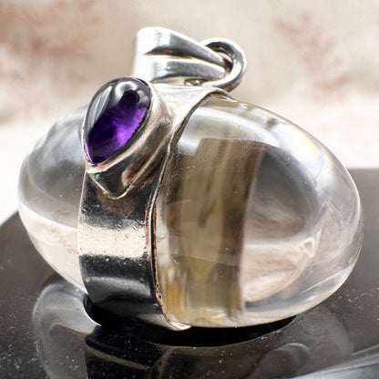 Quartz and amethyst pendant