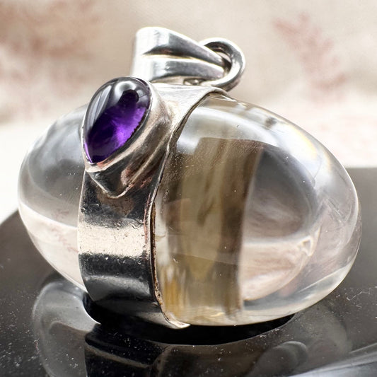 Quartz and amethyst pendant