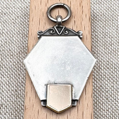 Vintage silver and gilt fob medal, hallmarked Birmingham 1939