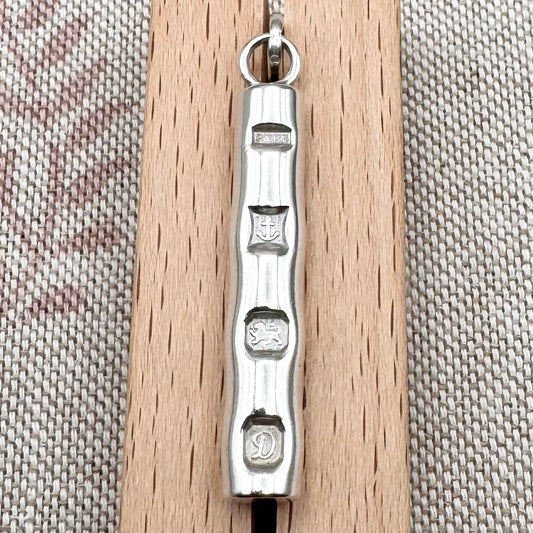 Vintage silver ingot pendant, hallmarked Birmingham 1978