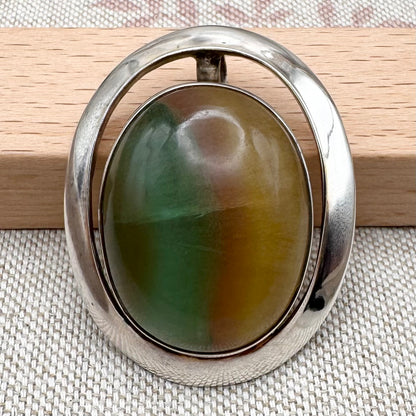 Vintage rainbow fluorite pendant