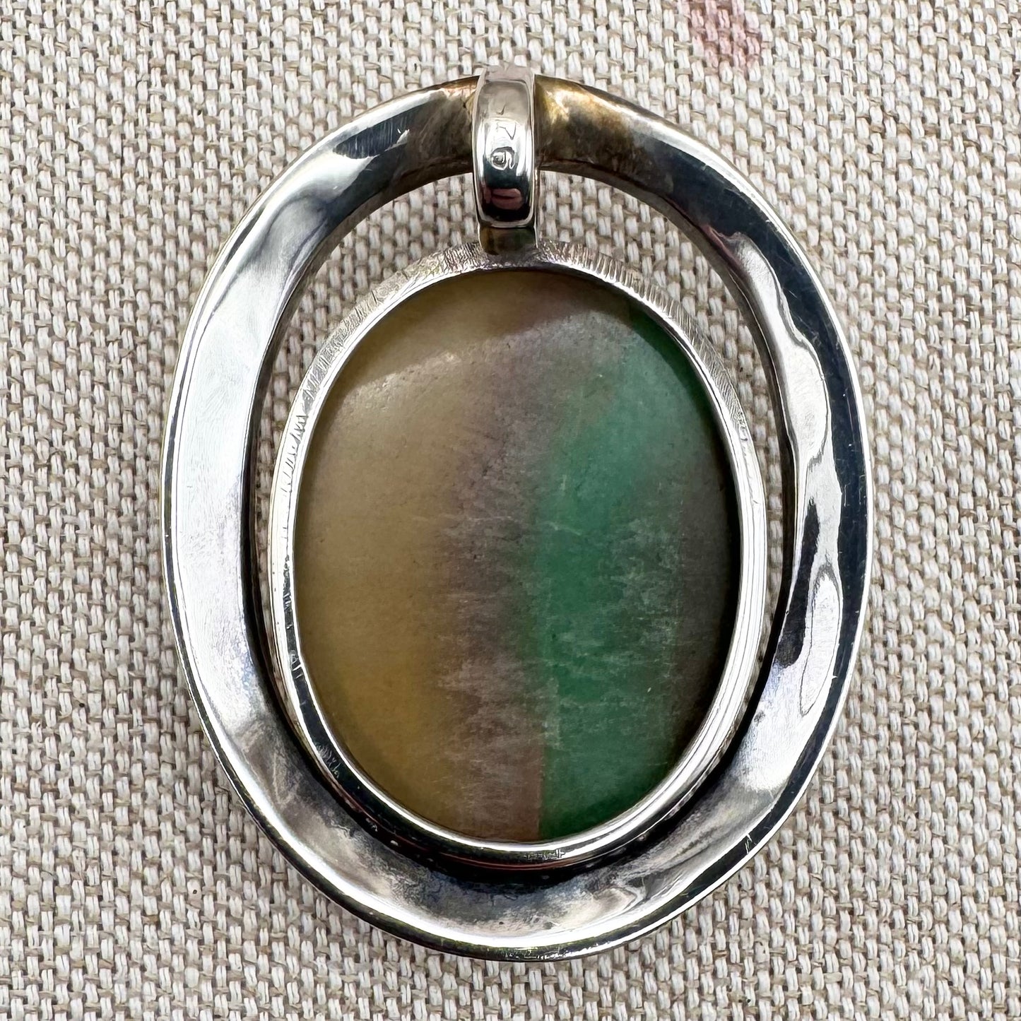 Vintage rainbow fluorite pendant