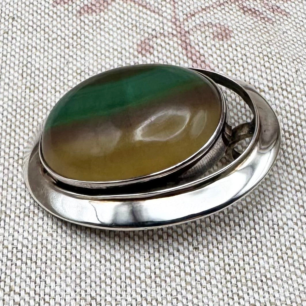 Vintage rainbow fluorite pendant