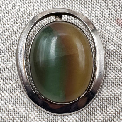 Vintage rainbow fluorite pendant