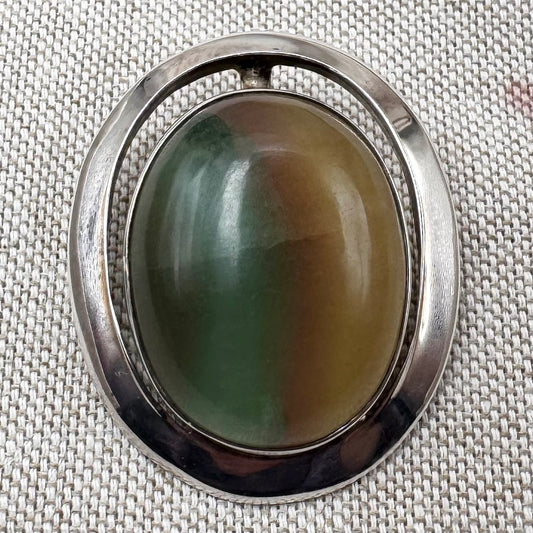 Vintage rainbow fluorite pendant