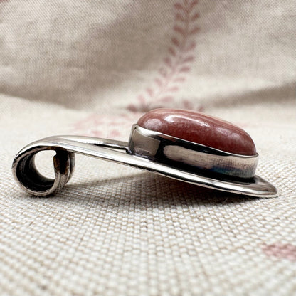 Silver rhodochrosite pendant