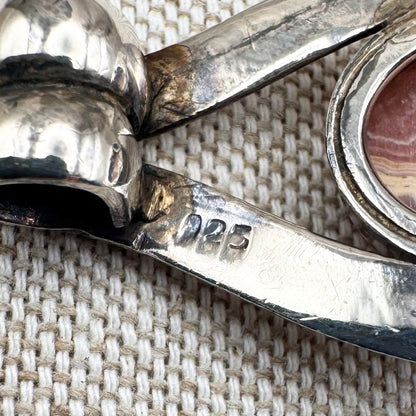 Silver rhodochrosite pendant