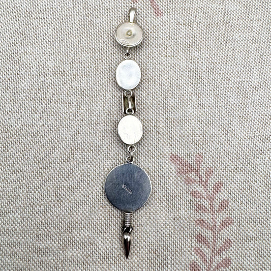 Silver and amethyst drop pendant