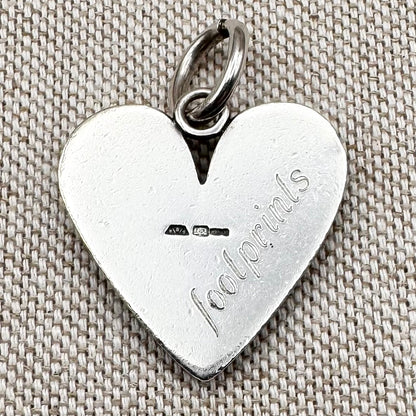 Silver 'Footprints' heart pendant