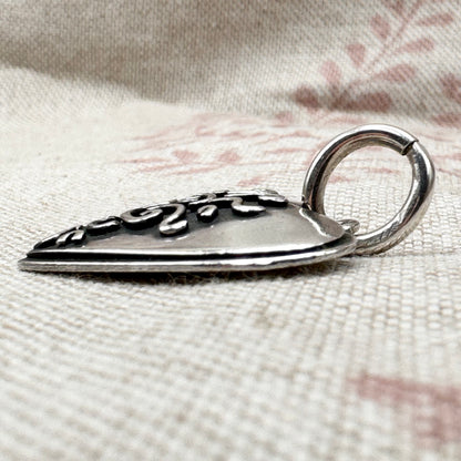 Silver 'Footprints' heart pendant