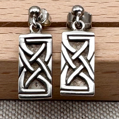 Silver Celtic knot earrings