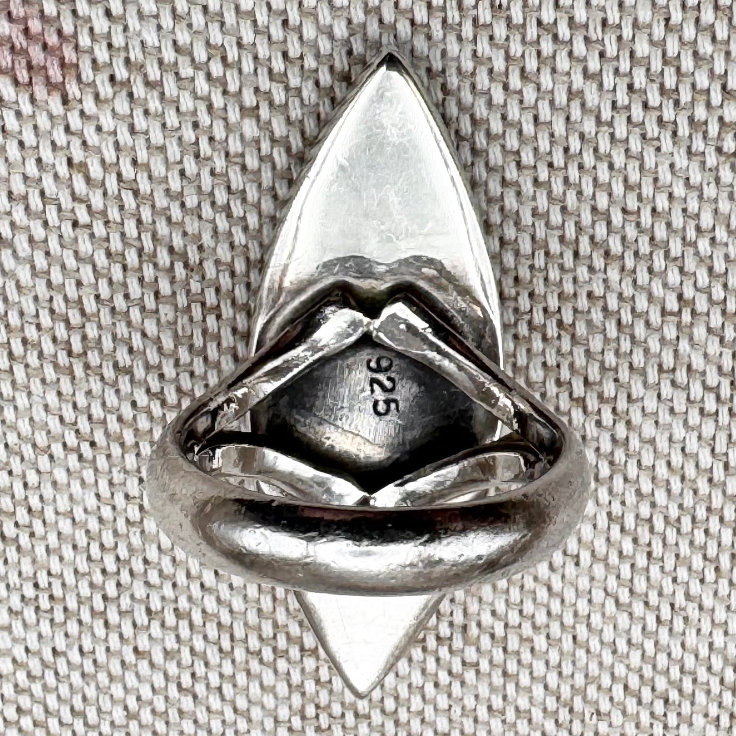 Silver mother of pearl ring, size L (US 5.5)