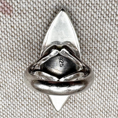 Silver mother of pearl ring, size L (US 5.5)