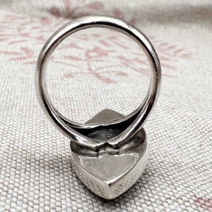 Silver mother of pearl ring, size L (US 5.5)